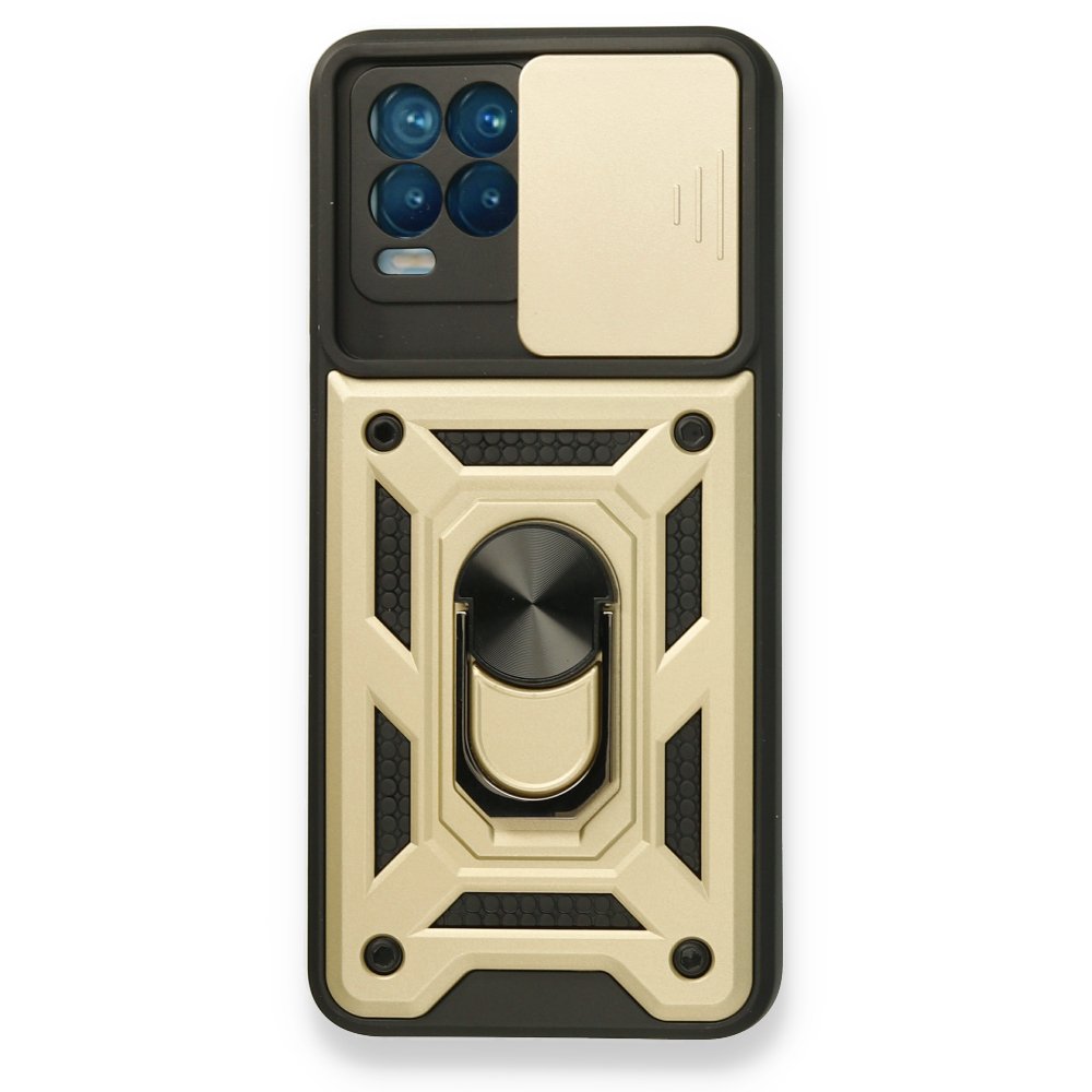  Realme 8 Pro Kılıf Pars Lens Yüzüklü Silikon - Gold