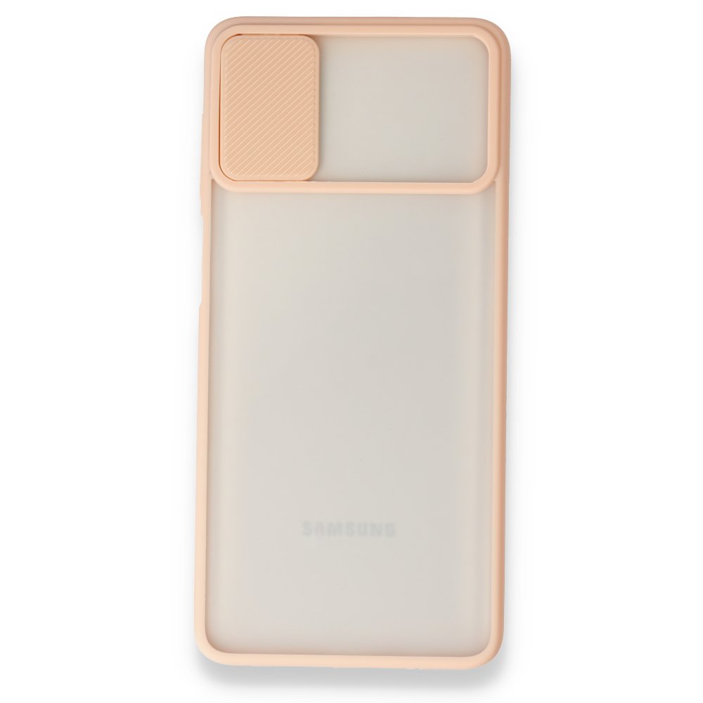  Samsung Galaxy M51 Kılıf Palm Buzlu Kamera Sürgülü Silikon - Pembe