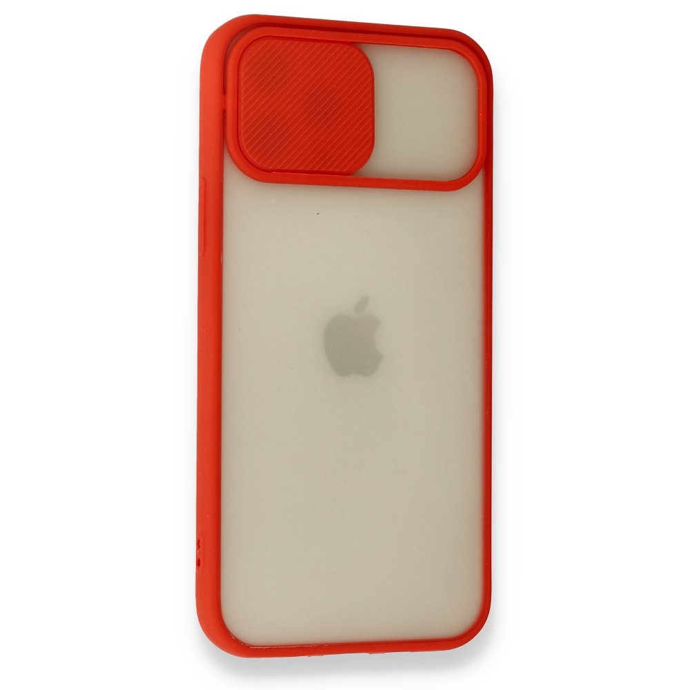  iPhone 12 Pro Kılıf Palm Buzlu Kamera Sürgülü Silikon - Kırmızı