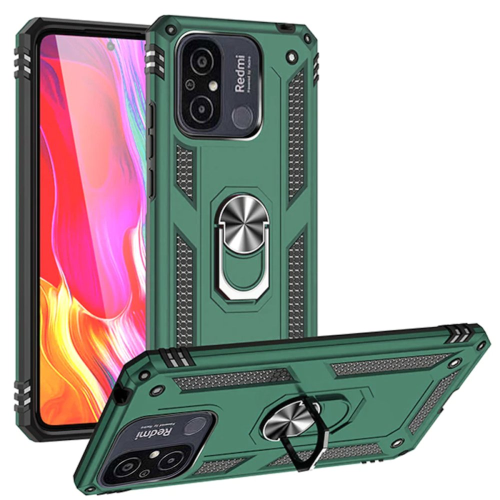 Redmi 12C Kılıf Sofya Yüzüklü Silikon Kapak - Yeşil