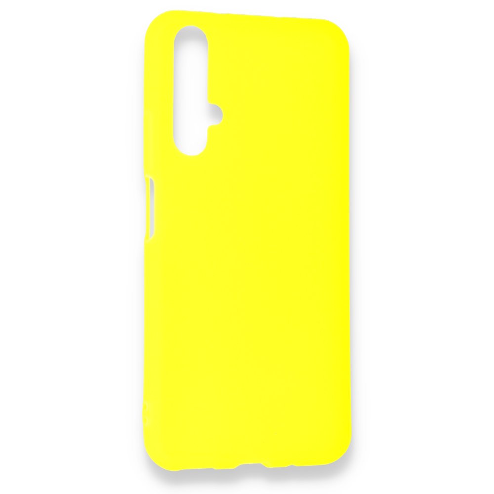 Huawei Nova 5T Kılıf Hopi Silikon - Sarı  Huawei Nova 5T Kılıf Hopi Silikon - Sarı