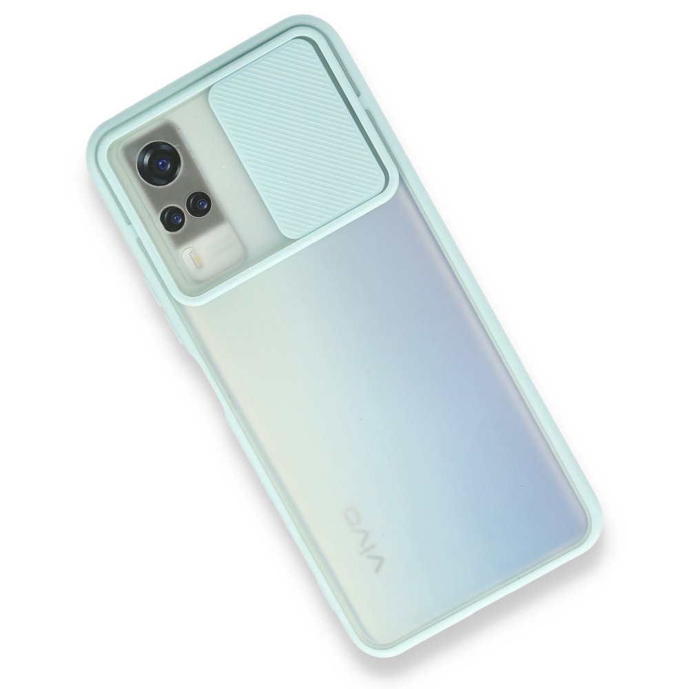  Vivo Y51 Kılıf Palm Buzlu Kamera Sürgülü Silikon - Turkuaz