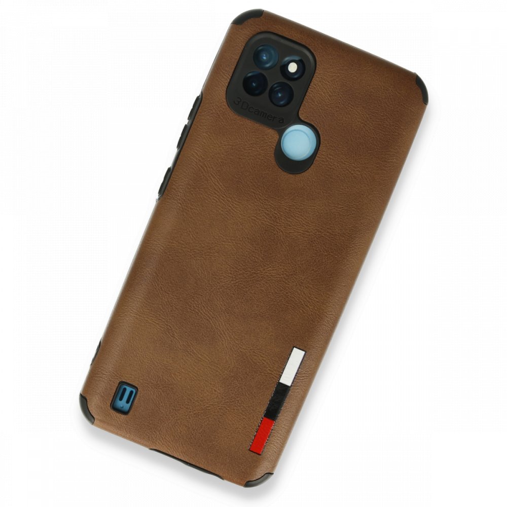 Realme C25Y Kılıf Loop Deri Silikon - Kahverengi Realme C25Y Kılıf Loop Deri Silikon - Kahverengi
