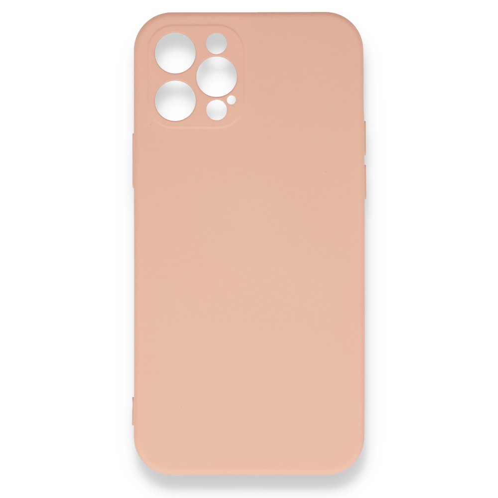  iPhone 12 Pro Max Kılıf Nano içi Kadife Silikon - Pudra