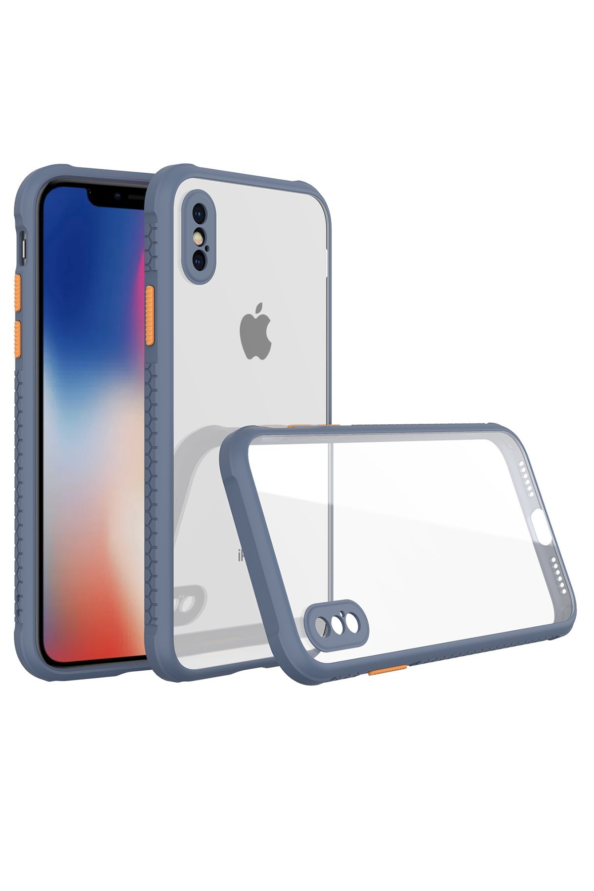 iPhone XS Max Kılıf Miami Şeffaf Silikon - Gri iPhone XS Max Kılıf Miami Şeffaf Silikon - Gri
