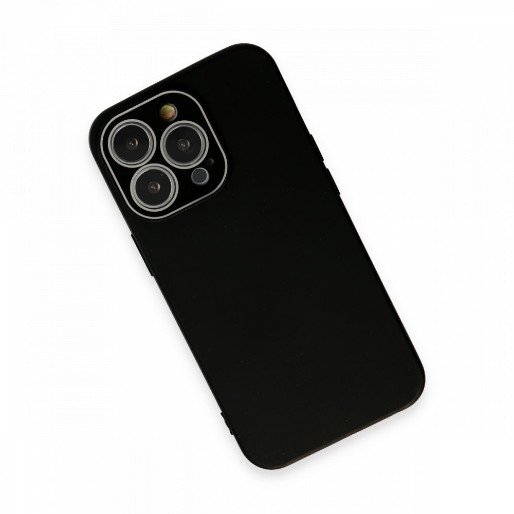 iPhone 13 Pro Max Kılıf Lansman Glass Kapak - Siyah  iPhone 13 Pro Max Kılıf Lansman Glass Kapak - Siyah
