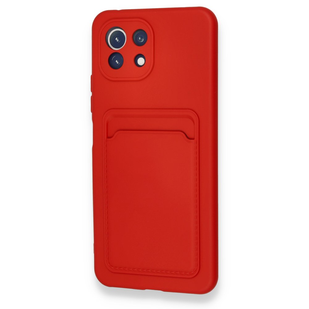  Xiaomi Mi 11 Kılıf Kelvin Kartvizitli Silikon - Kırmızı