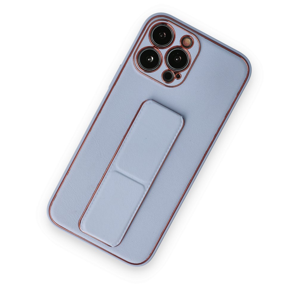  iPhone 14 Pro Kılıf Coco Deri Standlı Kapak - Sky Blue
