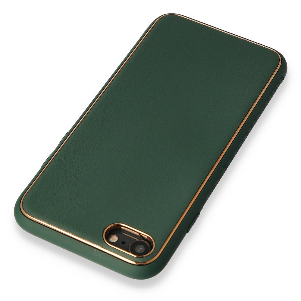 iPhone 8 Kılıf Coco Deri Silikon Kapak - Yeşil iPhone 8 Kılıf Coco Deri Silikon Kapak - Yeşil