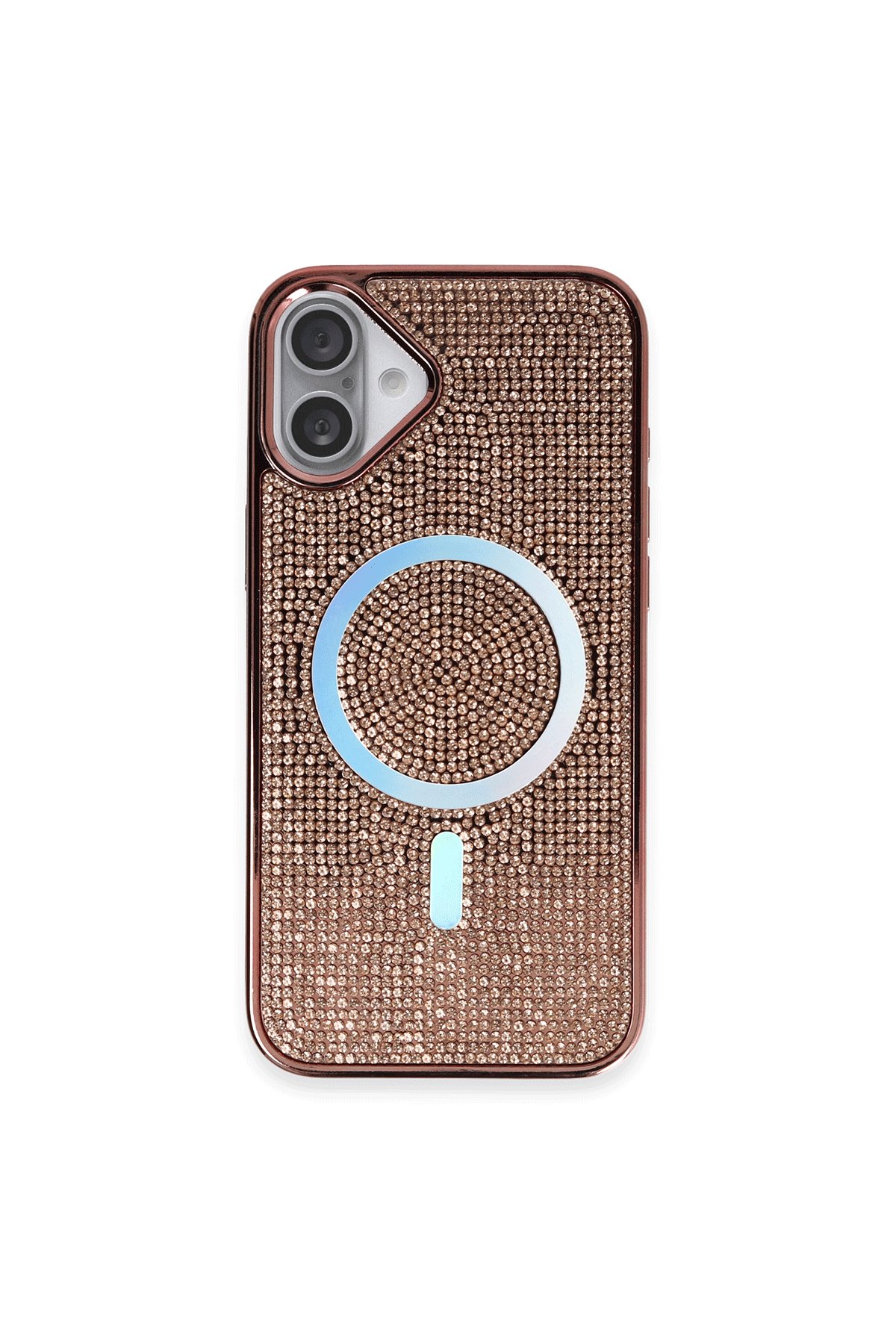 iPhone 16 Kılıf Diamond Magsafe Kapak - Pembe  iPhone 16 Kılıf Diamond Magsafe Kapak - Pembe