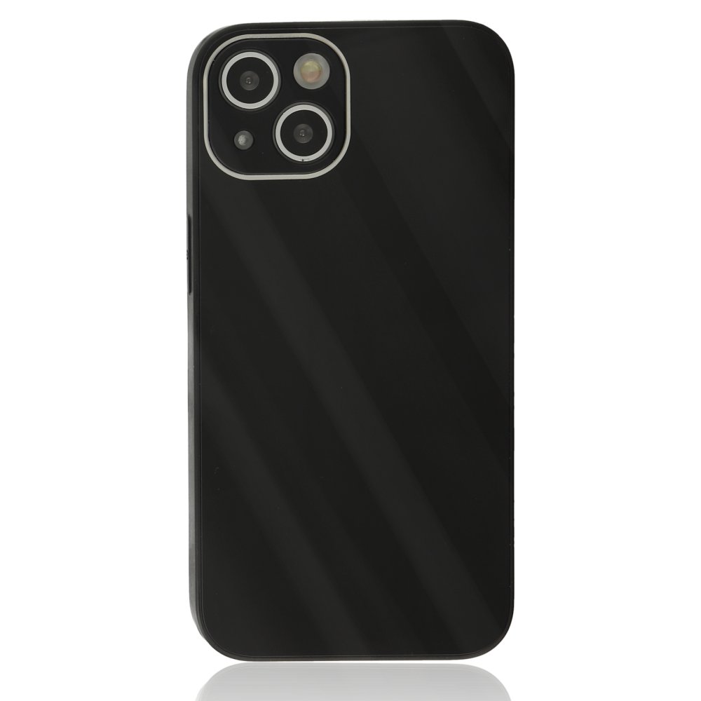  iPhone 14 Plus Kılıf Glass Kapak - Siyah