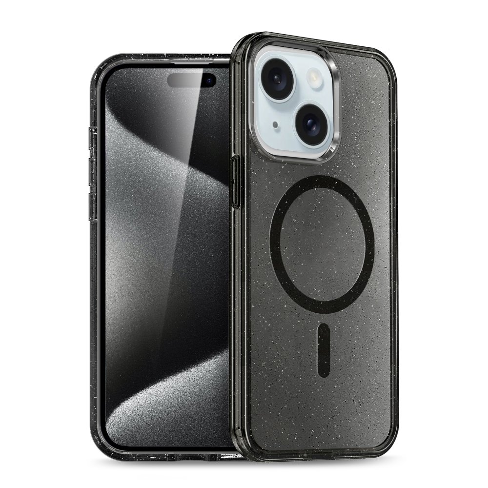  iPhone 15 Plus Kılıf Glow Magsafe Kapak - Siyah