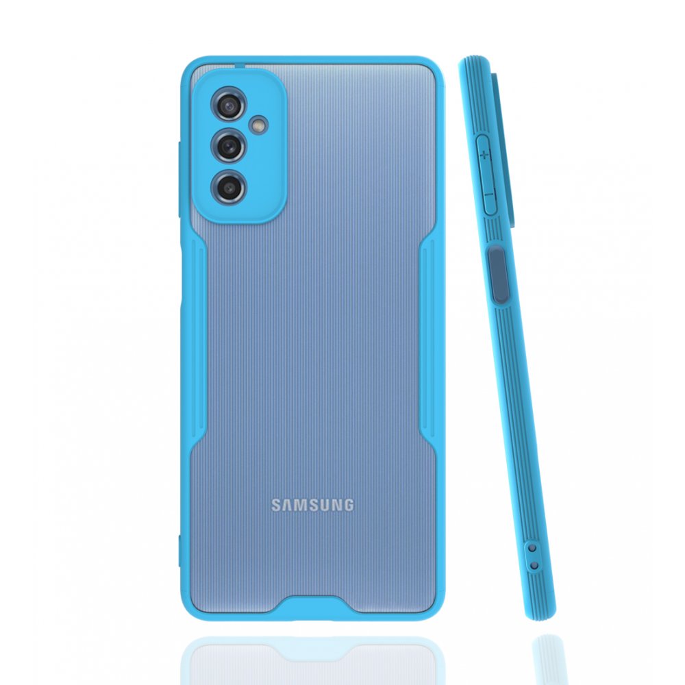  Samsung Galaxy M52 5G Kılıf Platin Silikon - Mavi
