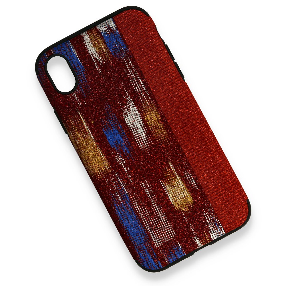 iPhone XR Kılıf Ottoman Simli Silikon - Kırmızı iPhone XR Kılıf Ottoman Simli Silikon - Kırmızı