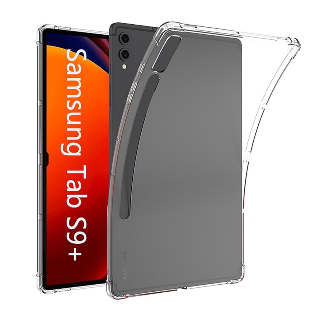  Samsung Galaxy X810 Tab S9 Plus 12.4 Kılıf Anti Şeffaf Tablet Silikon - Şeffaf