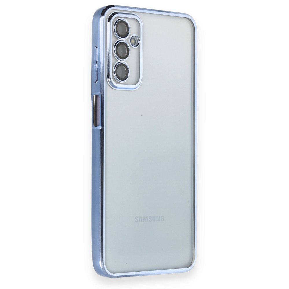  Samsung Galaxy M23 Kılıf Razer Lensli Silikon - Açık Mavi