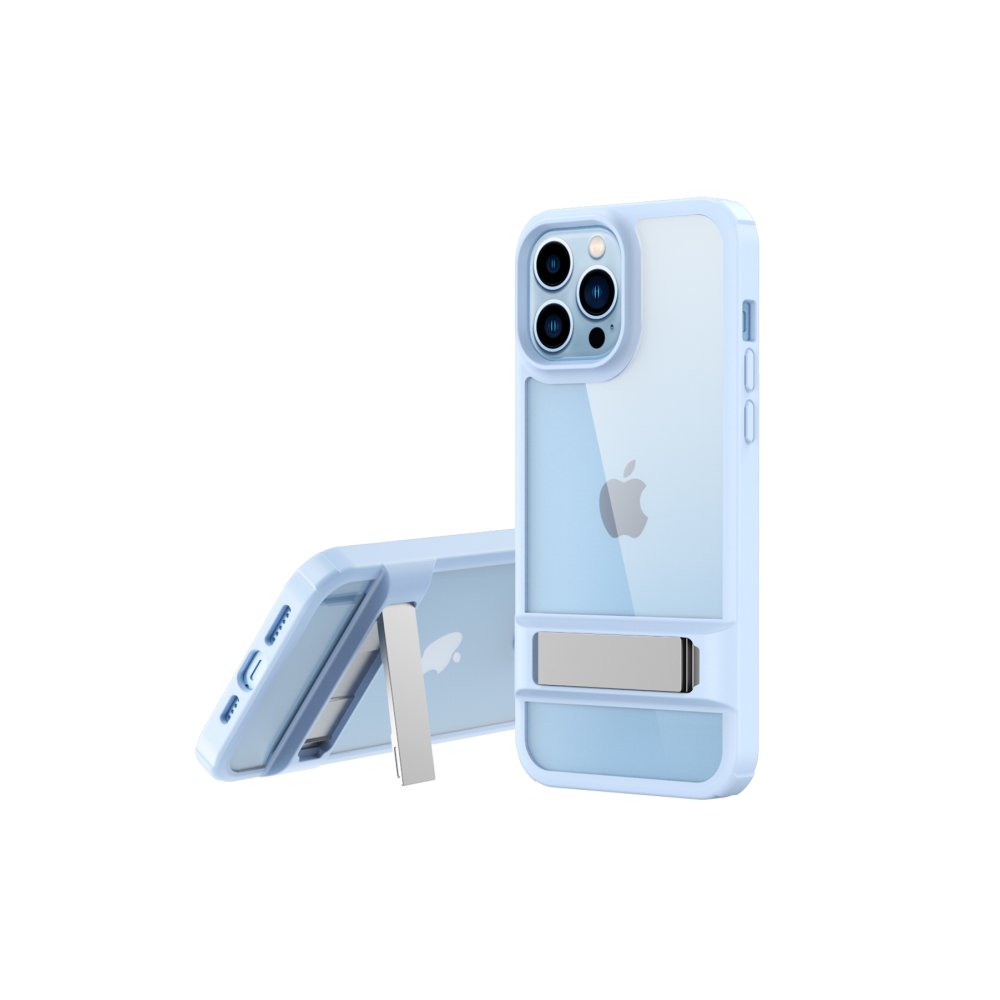  iPhone 14 Pro Kılıf Rolet Stand Kapak - Sierra Blue
