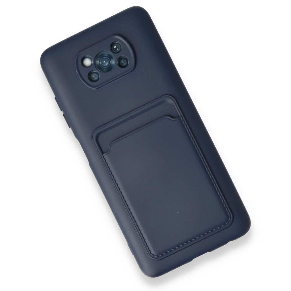  Xiaomi Pocophone X3 Pro Kılıf Kelvin Kartvizitli Silikon - Lacivert