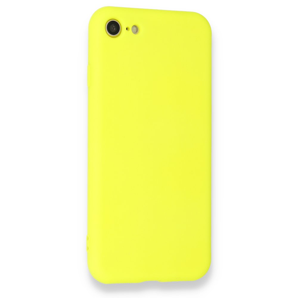 iPhone 8 Kılıf Nano içi Kadife Silikon - Sarı  iPhone 8 Kılıf Nano içi Kadife Silikon - Sarı