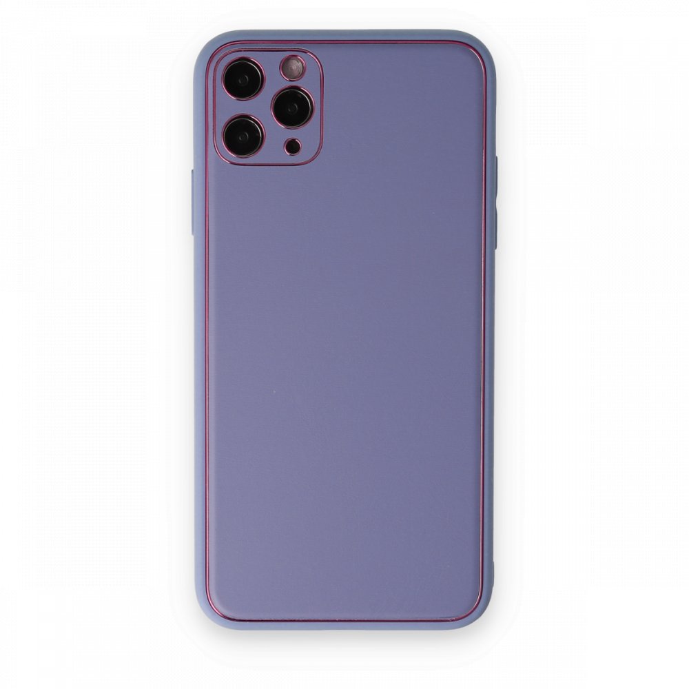 iPhone 11 Pro Max Kılıf Coco Deri Silikon Kapak - Açık Lila iPhone 11 Pro Max Kılıf Coco Deri Silikon Kapak - Açık Lila