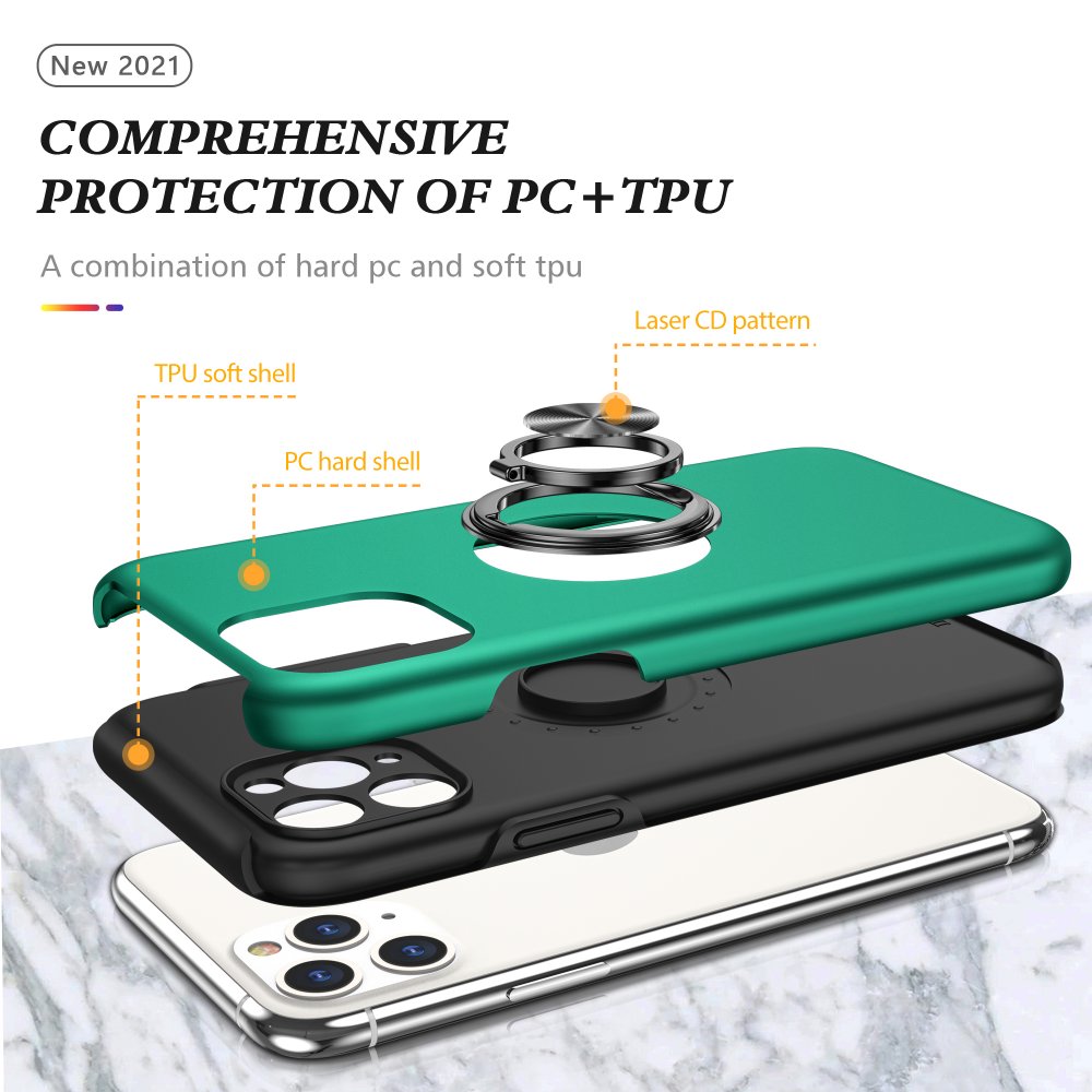 iPhone 11 Pro Kılıf Elit Yüzüklü Kapak - Yeşil iPhone 11 Pro Kılıf Elit Yüzüklü Kapak - Yeşil
