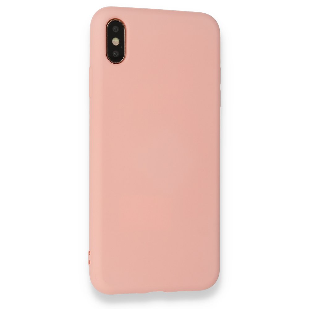  iPhone XS Kılıf Nano içi Kadife Silikon - Pudra