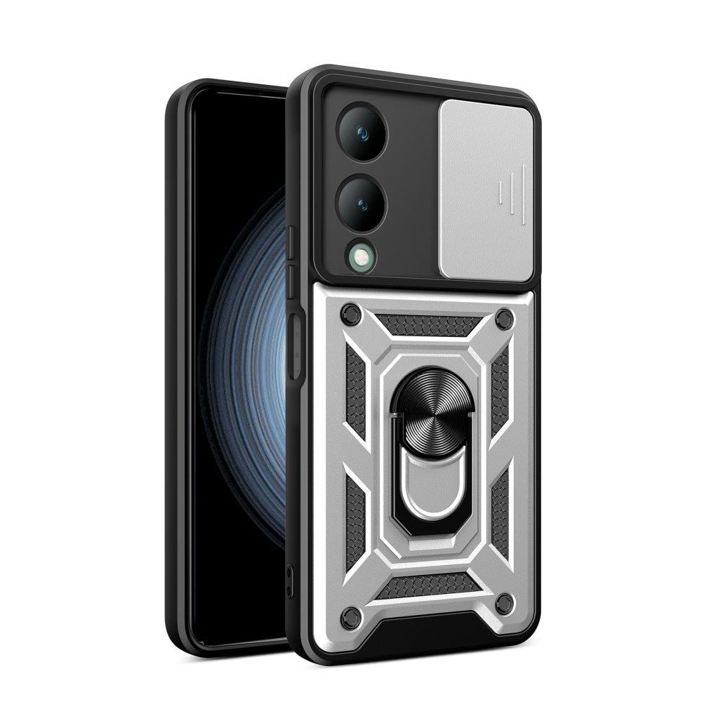 Vivo Y17S Kılıf Pars Lens Yüzüklü Silikon - Gümüş Vivo Y17S Kılıf Pars Lens Yüzüklü Silikon - Gümüş