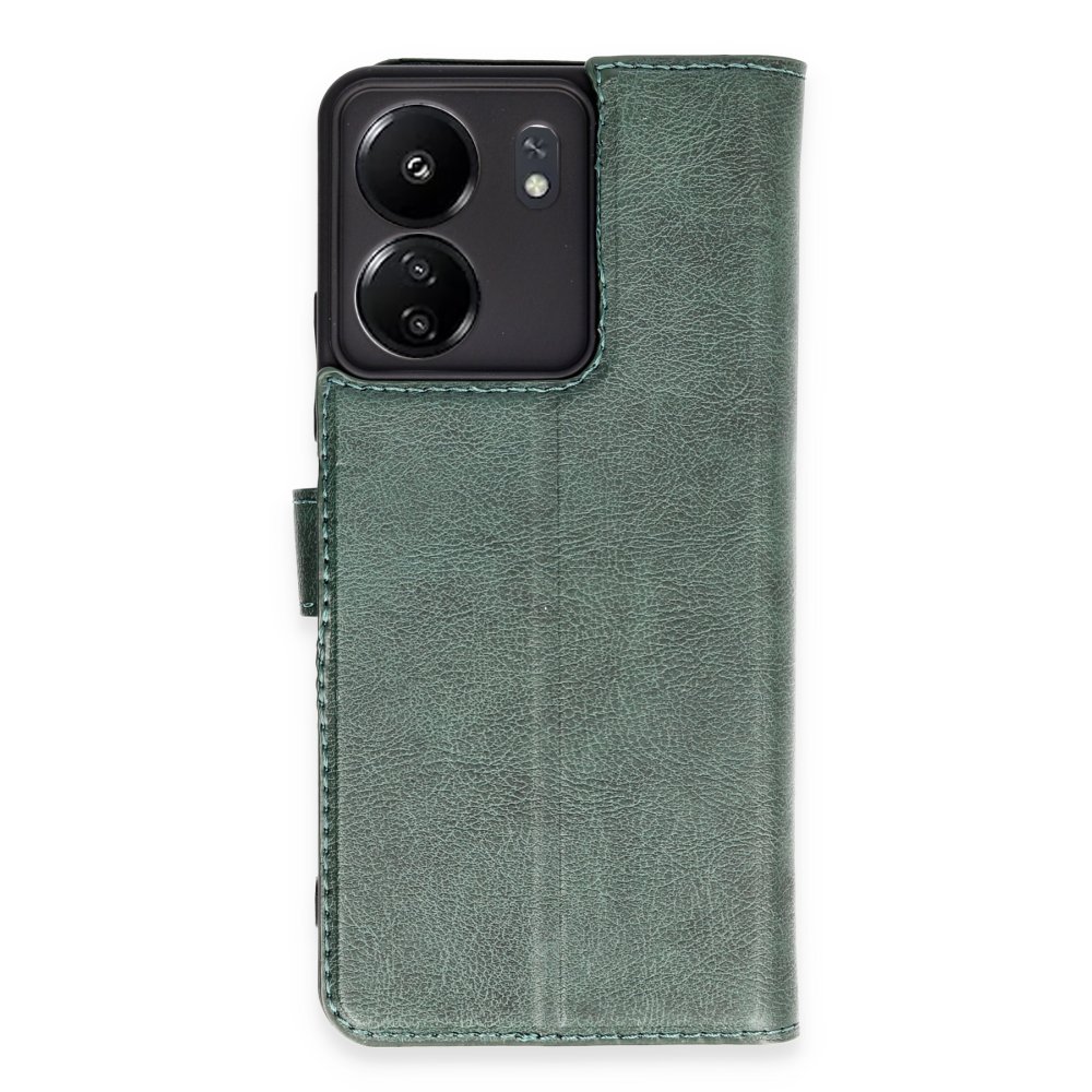  Xiaomi Poco C65 Kılıf Trend S Plus Kapaklı Kılıf - Yeşil