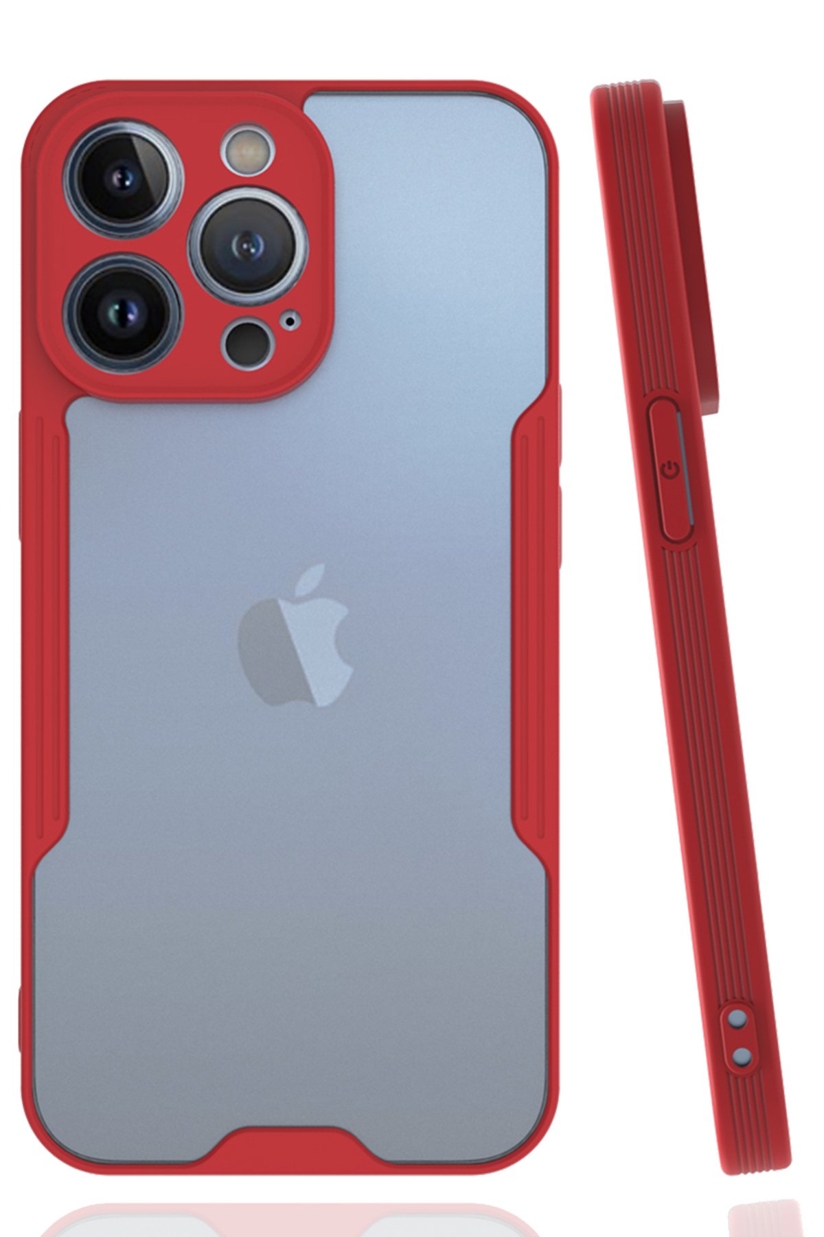  iPhone 14 Pro Max Kılıf Platin Silikon - Kırmızı
