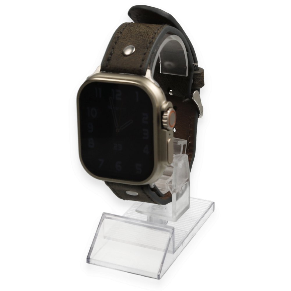  Apple Watch Ultra 49mm NL18 Deri Kordon - Kahverengi