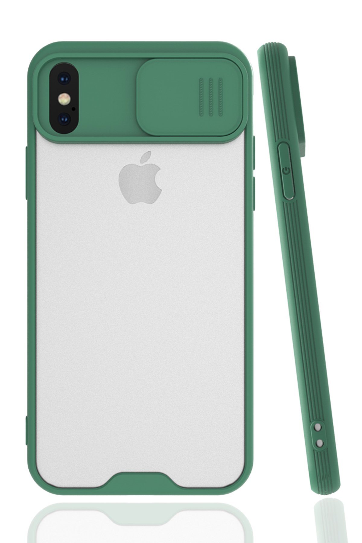 iPhone X Kılıf Platin Kamera Koruma Silikon - Yeşil  iPhone X Kılıf Platin Kamera Koruma Silikon - Yeşil