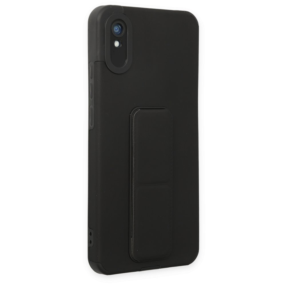 Redmi 9A Kılıf Mega Standlı Silikon - Siyah Redmi 9A Kılıf Mega Standlı Silikon - Siyah