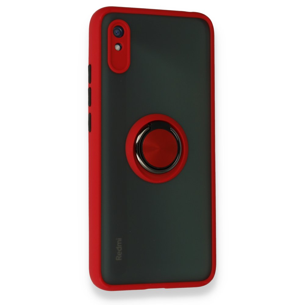 Redmi 9A Kılıf Montreal Yüzüklü Silikon Kapak - Kırmızı Redmi 9A Kılıf Montreal Yüzüklü Silikon Kapak - Kırmızı