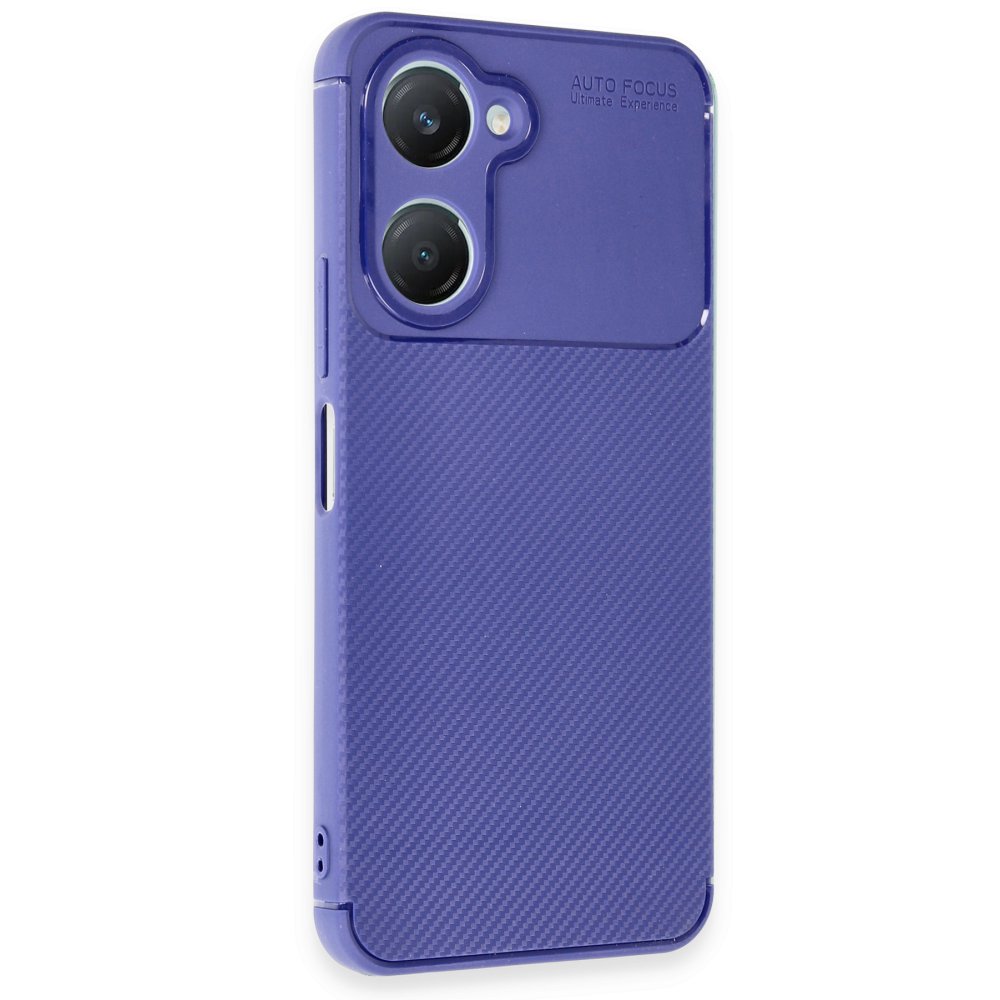 Vivo Y18 Kılıf Auto Focus Karbon Kapak - Lacivert Vivo Y18 Kılıf Auto Focus Karbon Kapak - Lacivert