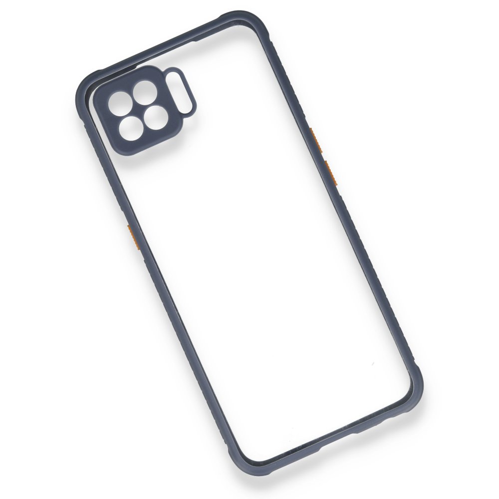  Oppo A73 Kılıf Miami Şeffaf Silikon - Gri