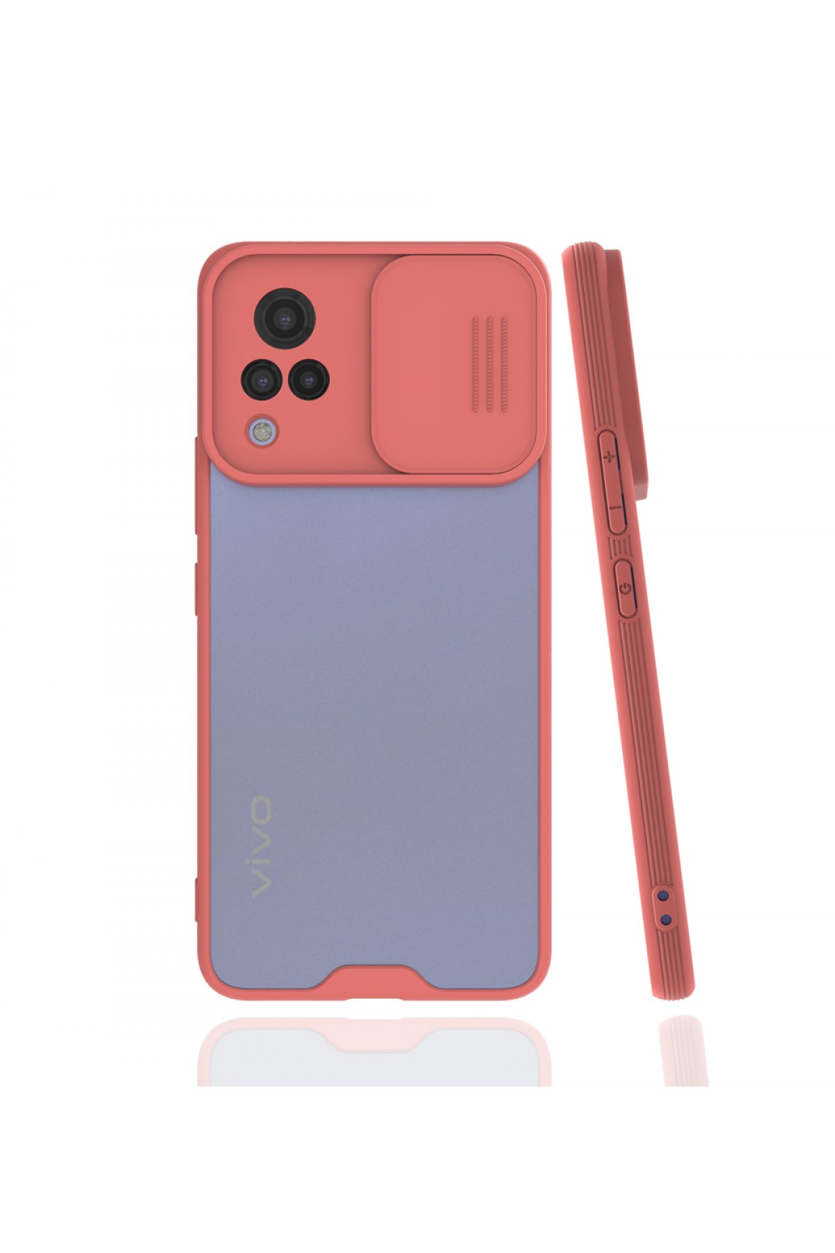  Vivo V21 Kılıf Platin Kamera Koruma Silikon - Pembe