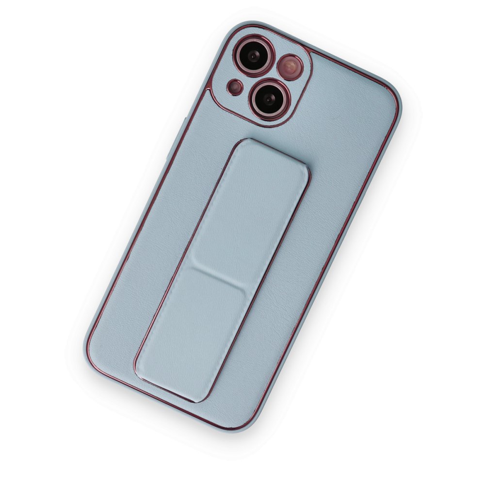 iPhone 14 Plus Kılıf Coco Deri Standlı Kapak - Sky Blue iPhone 14 Plus Kılıf Coco Deri Standlı Kapak - Sky Blue
