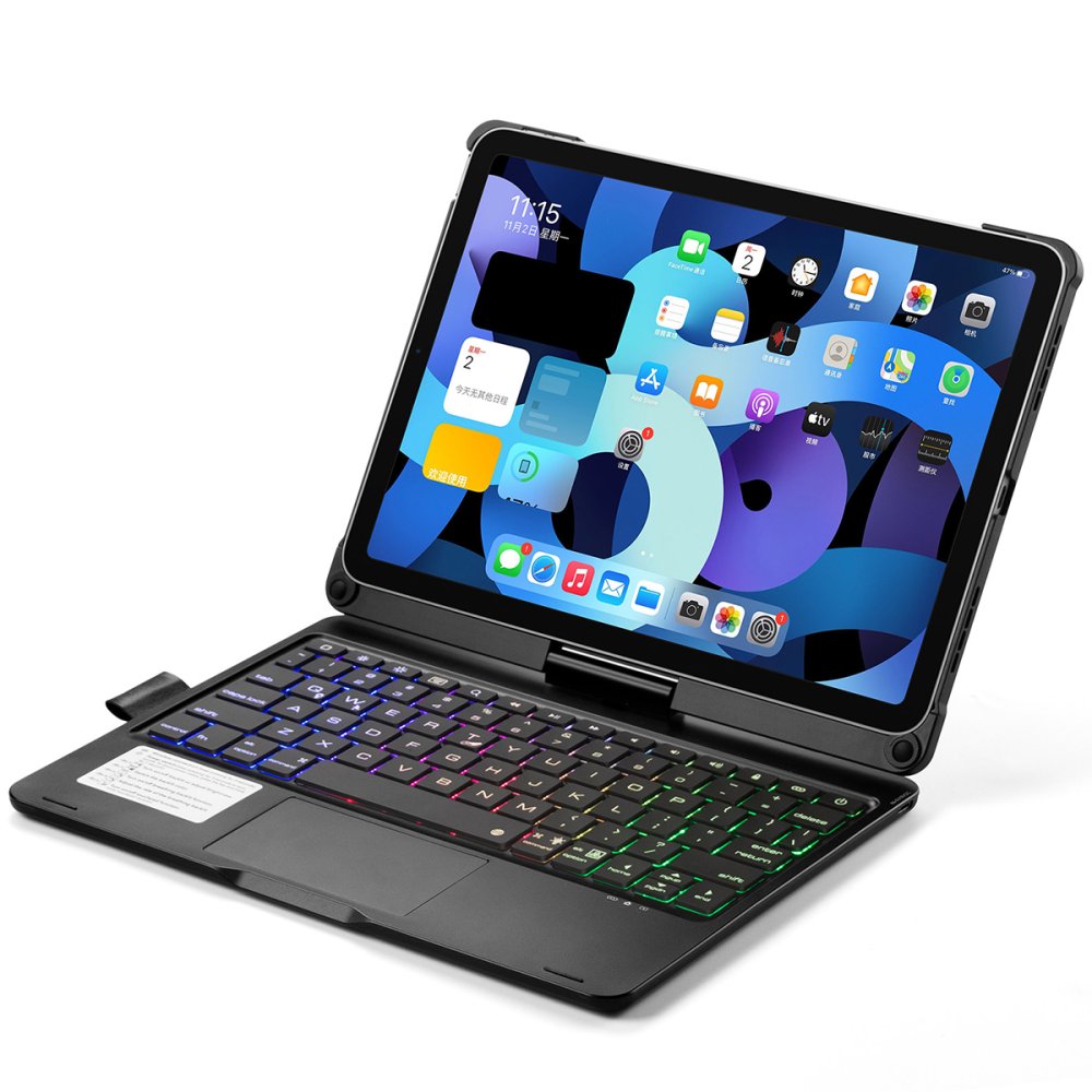 iPad Air 4 10.9 Kılıf Magic Dönen Klavyeli Tablet Kılıf - Siyah iPad Air 4 10.9 Kılıf Magic Dönen Klavyeli Tablet Kılıf - Siyah