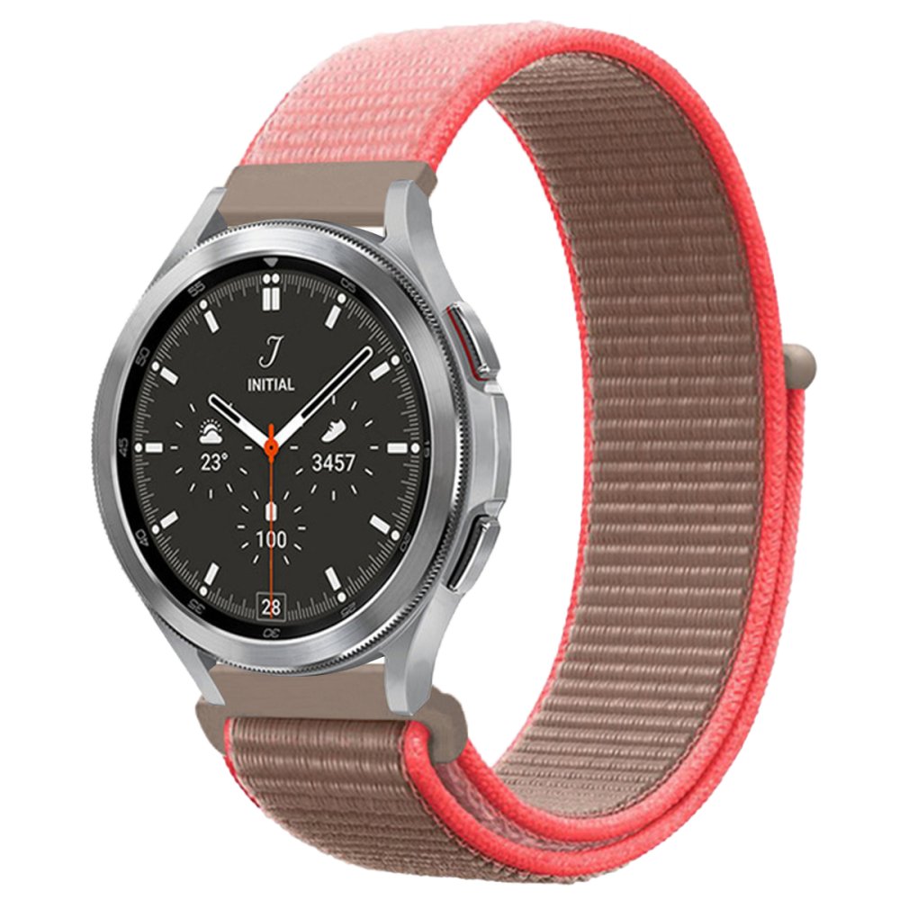  GT4 46mm 22mm Hasırlı Cırtcırtlı Kordon - Pembe-Gri