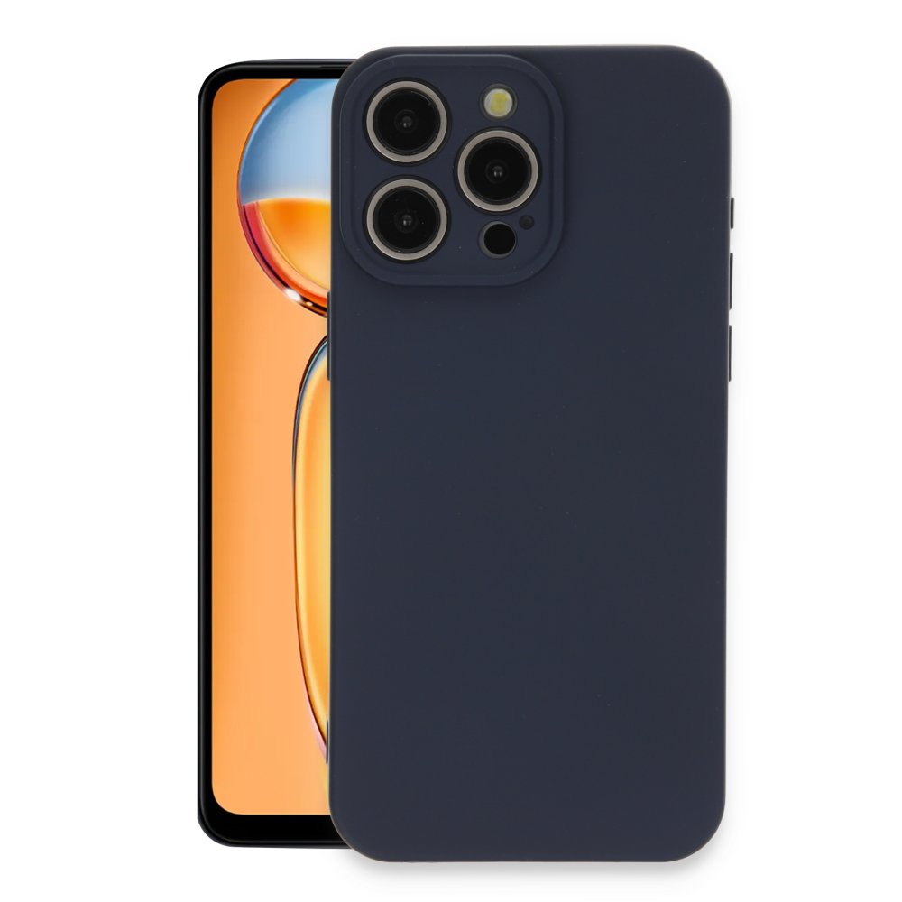  iPhone 15 Pro Max Kılıf Nano içi Kadife Silikon - Lacivert