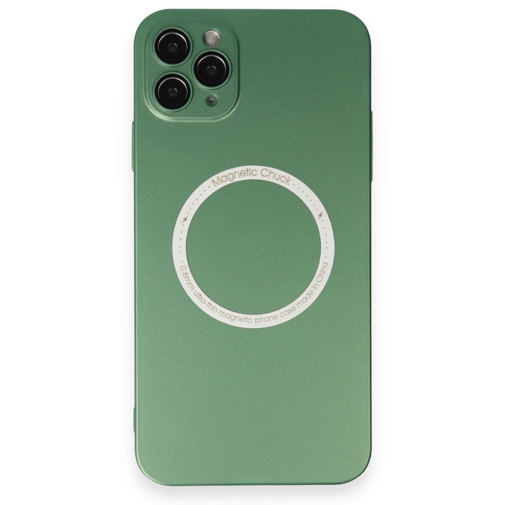 iPhone 11 Pro Max Kılıf Jack Magneticsafe Lens Silikon - Yeşil iPhone 11 Pro Max Kılıf Jack Magneticsafe Lens Silikon - Yeşil