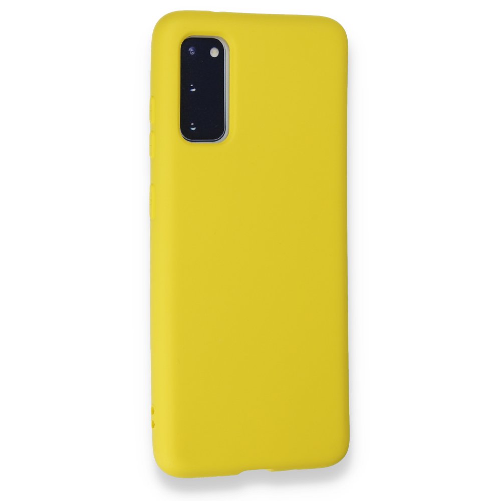  Samsung Galaxy S20 Kılıf Nano içi Kadife Silikon - Sarı