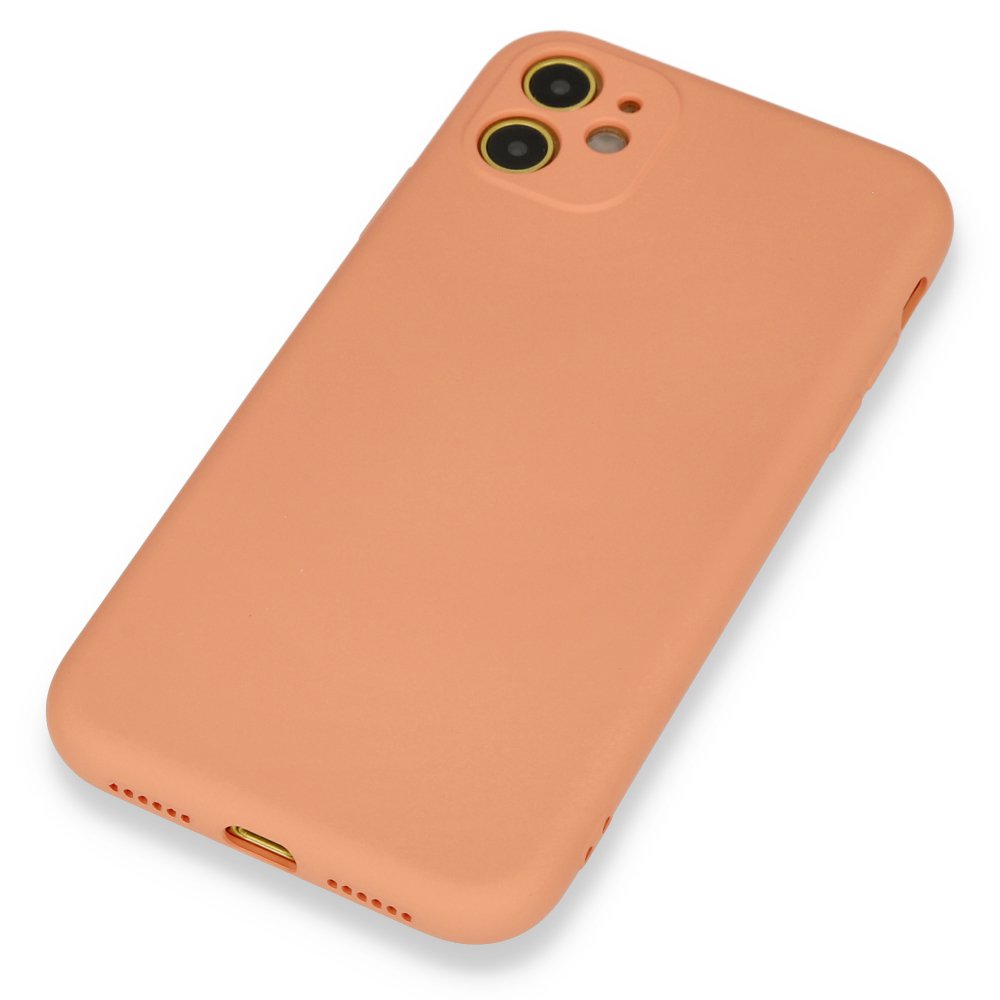  iPhone 11 Kılıf Nano içi Kadife Silikon - Turuncu