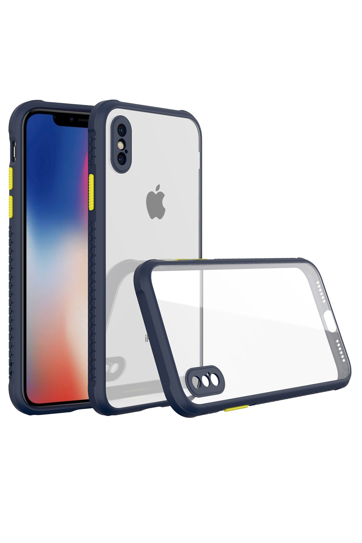 iPhone XS Max Kılıf Miami Şeffaf Silikon - Lacivert iPhone XS Max Kılıf Miami Şeffaf Silikon - Lacivert