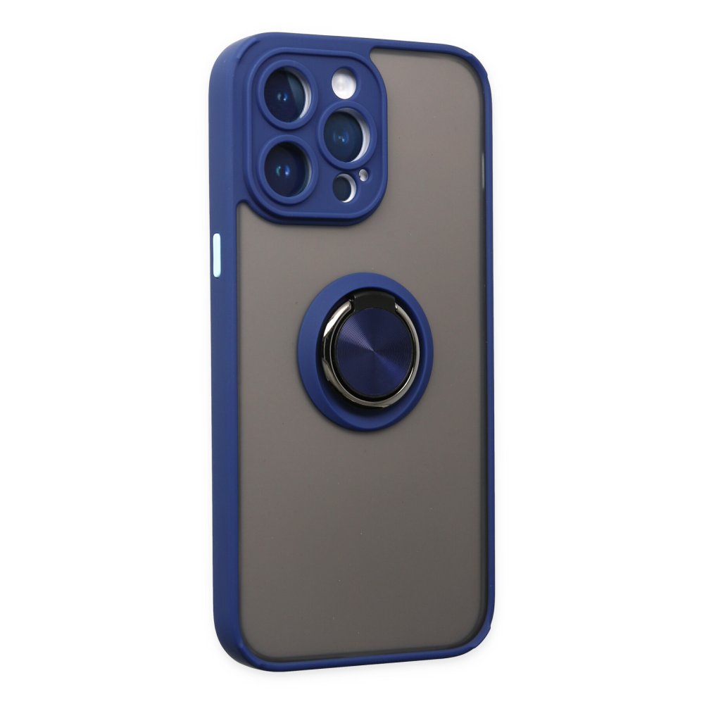 iPhone 14 Pro Max Kılıf Montreal Yüzüklü Silikon Kapak - Lacivert  iPhone 14 Pro Max Kılıf Montreal Yüzüklü Silikon Kapak - Lacivert