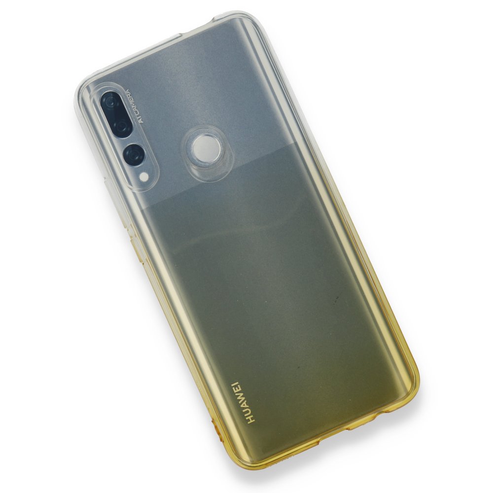  Huawei Y9 Prime 2019 Kılıf Lüx Çift Renkli Silikon - Sarı