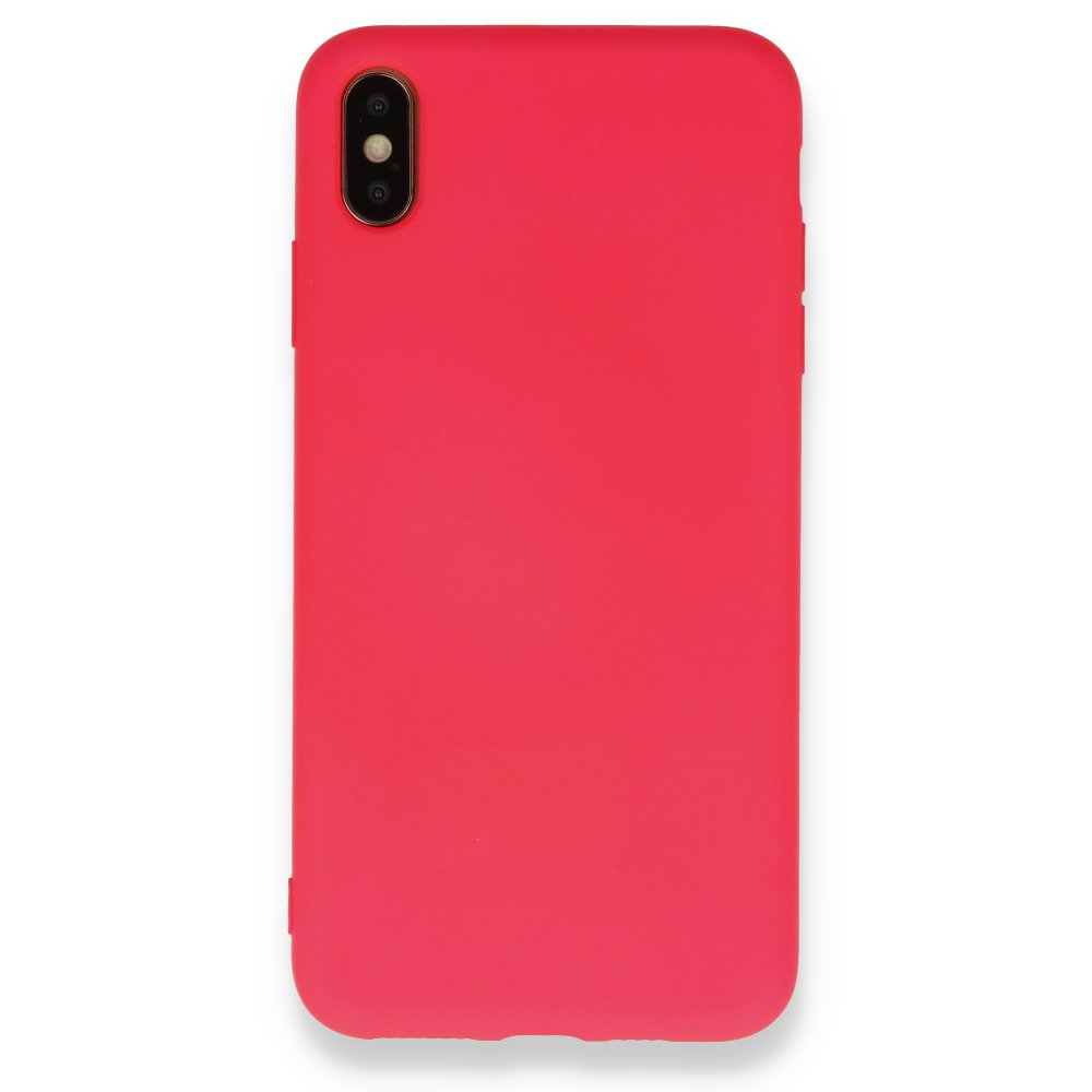 iPhone XS Max Kılıf Nano içi Kadife Silikon - Koyu Pembe  iPhone XS Max Kılıf Nano içi Kadife Silikon - Koyu Pembe