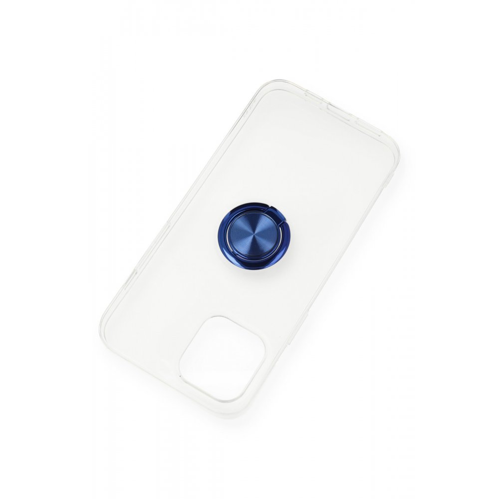  iPhone 12 Pro Max Kılıf Gros Yüzüklü Silikon - Mavi