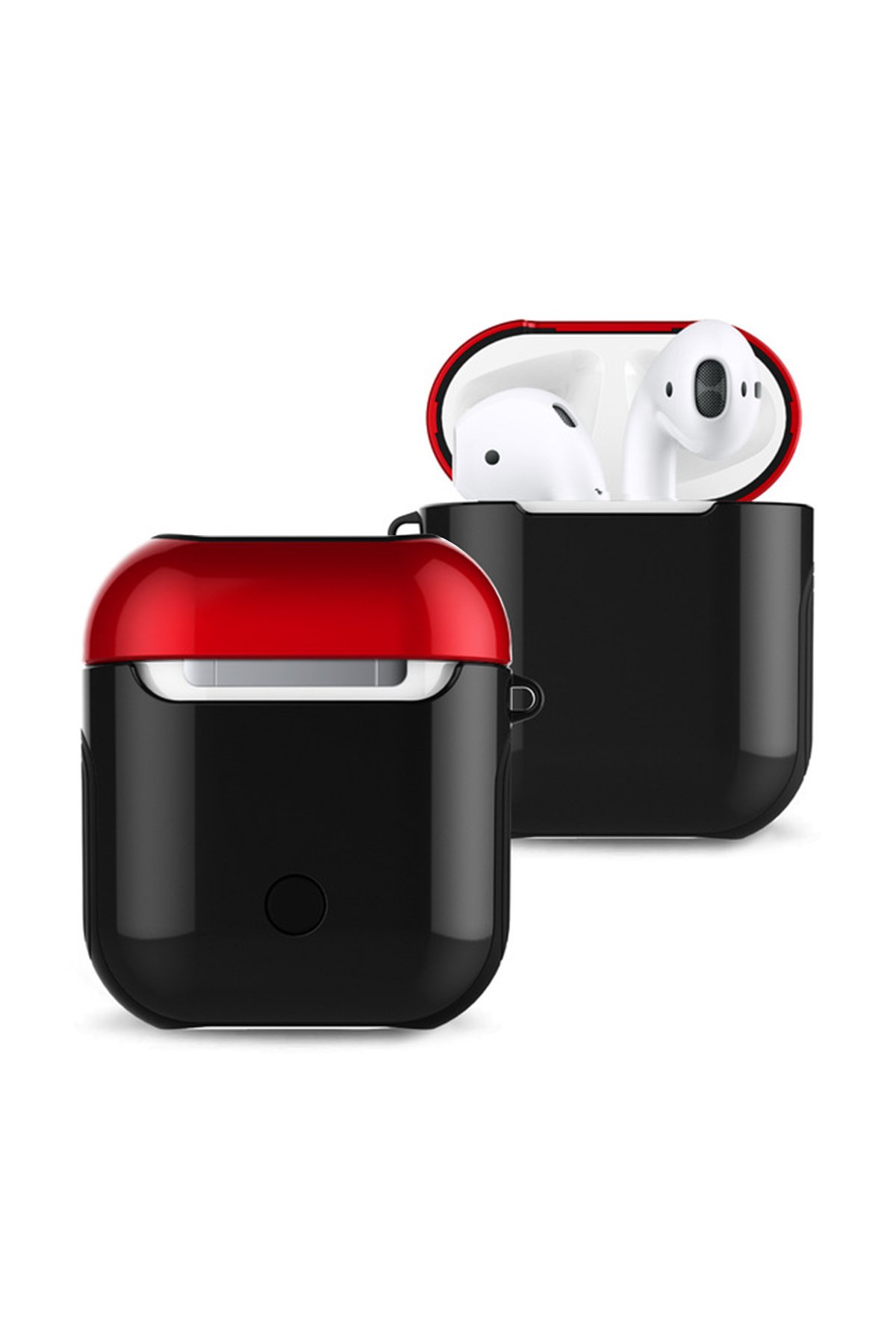 Airpods 2 (2.nesil) 3in1 Kılıf - Siyah-Kırmızı Airpods 2 (2.nesil) 3in1 Kılıf - Siyah-Kırmızı
