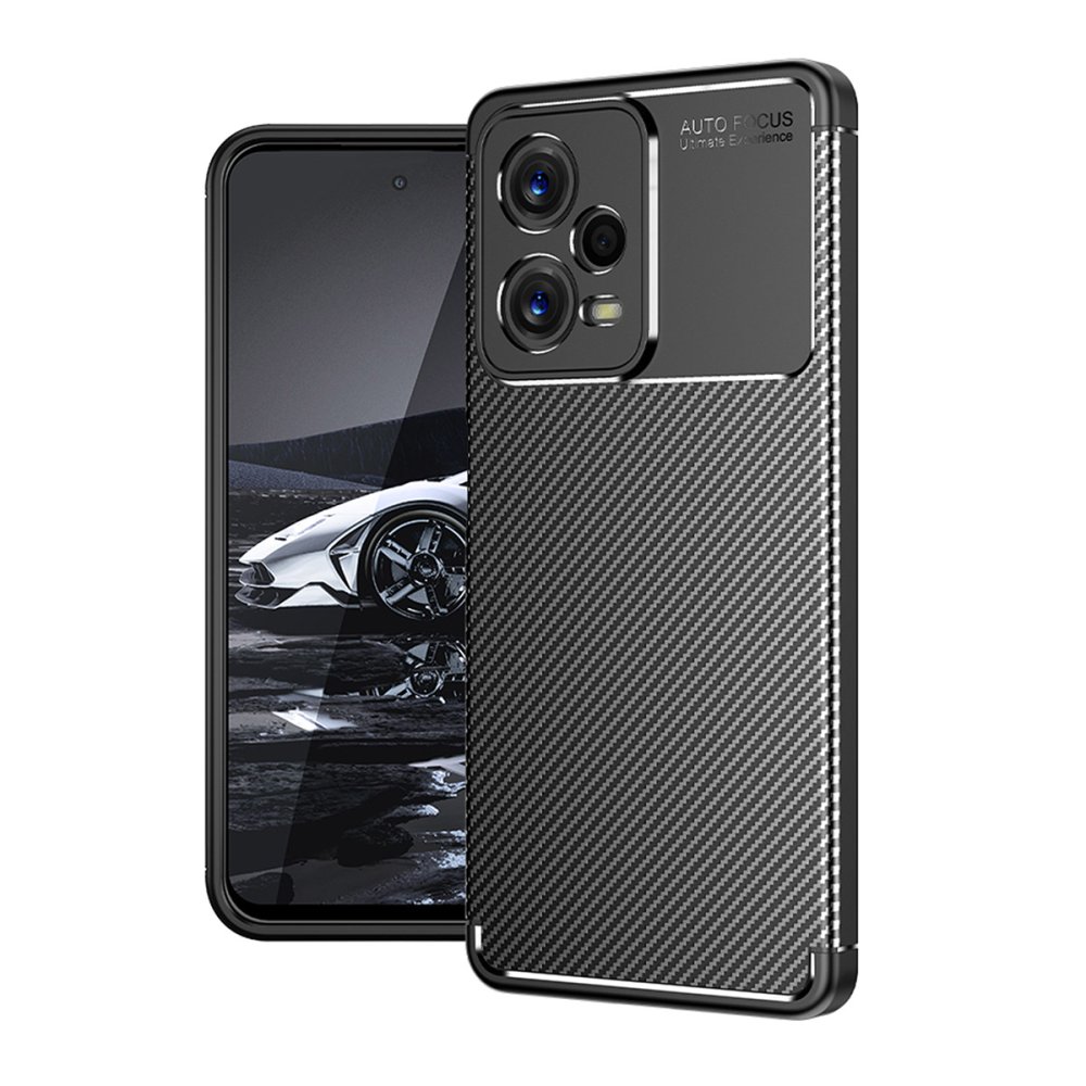 Redmi Note 12 5G Kılıf Auto Focus Karbon Kapak - Siyah
